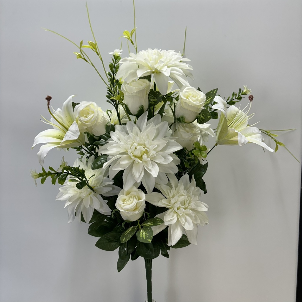 23" DAHLIA/ROSEBUD BUSH X28 CREAM/WHITE
