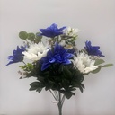 21" SUNFLOWER/DAHLIA BUSH X18 BLUE/WHITE