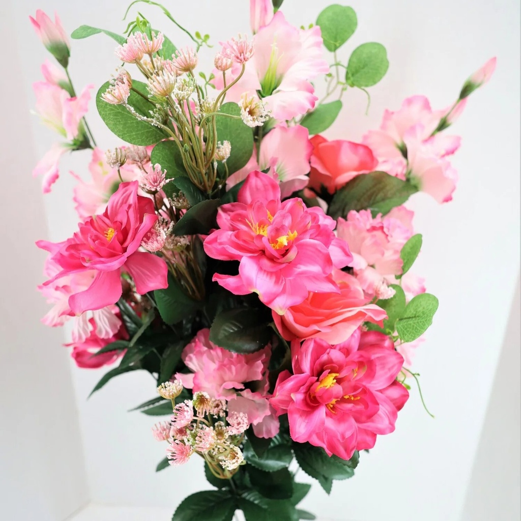 [ST5915-TTP] 28" ROSE/GLAD/PEONY DOUBLE BUSH X36 TWO-TONE PINK
