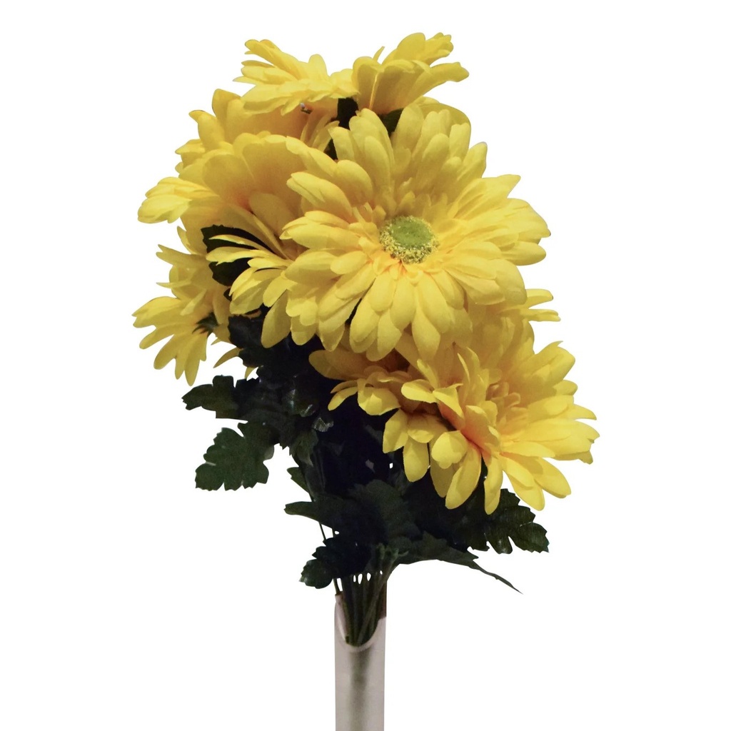 17" GERBERA DAISY BUSH X14 YELLOW