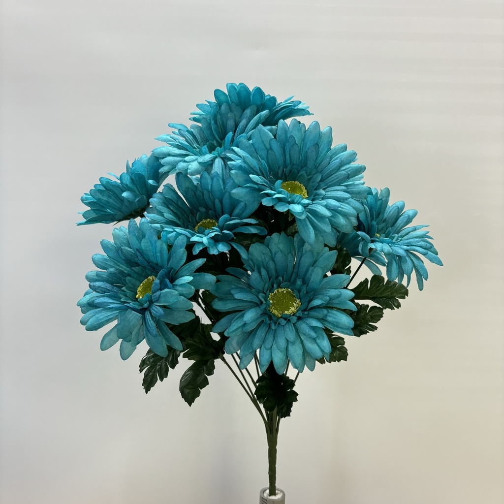 [ST5926-TEL] 17" GERBERA DAISY BUSH X14 TEAL