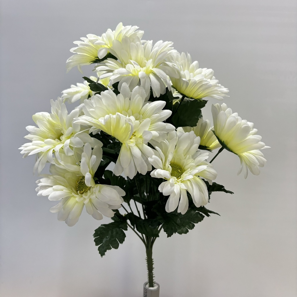 17" GERBERA DAISY BUSH X14 CREAM/WHITE