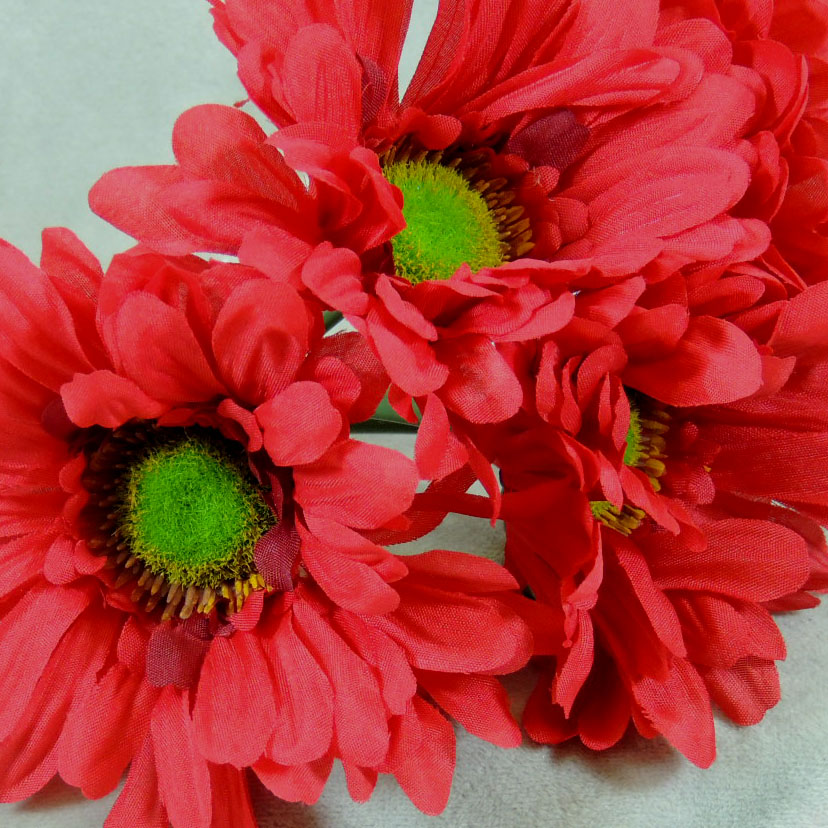 [ST5926-RED] 17" GERBERA DAISY BUSH X14 RED