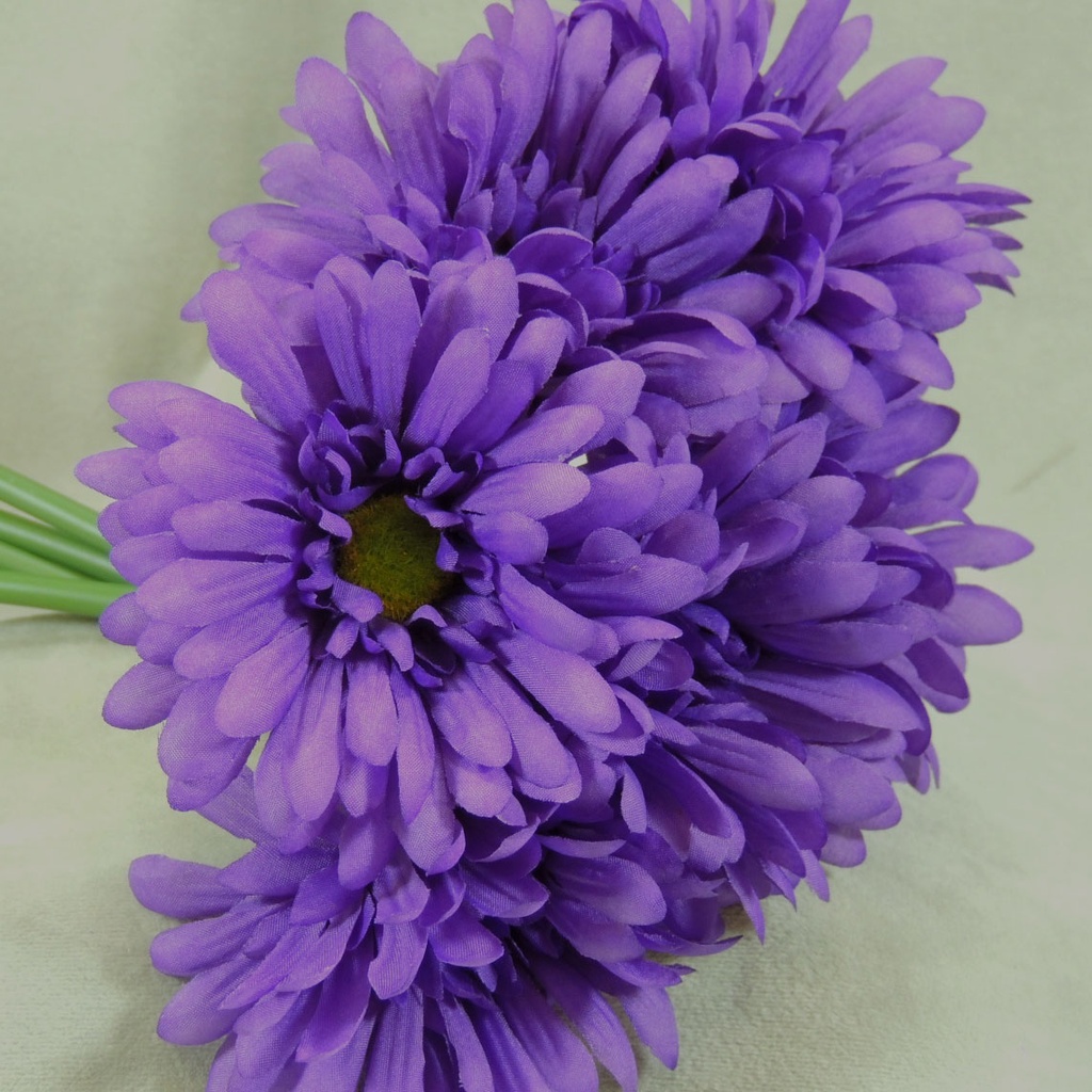 [ST5926-PUR] 17" GERBERA DAISY BUSH X14 PURPLE