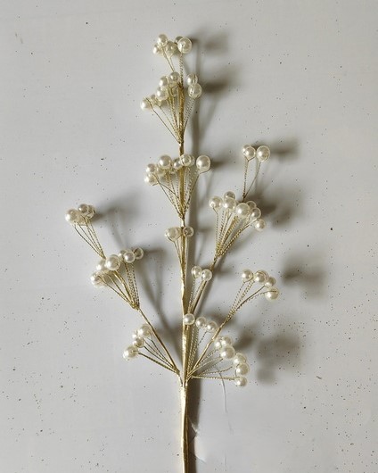 15.5" PEARL CLUSTER SPRAY GOLD