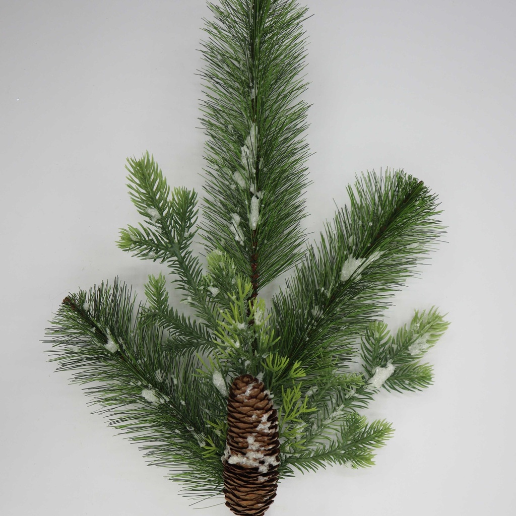20" MIXED PINE SPRAY W/ SNOW & CONE
