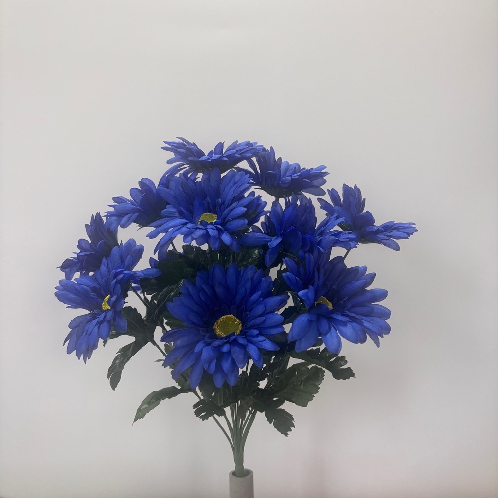 [ST5926-ROY] 17" GERBERA DAISY BUSH X14 ROYAL BLUE