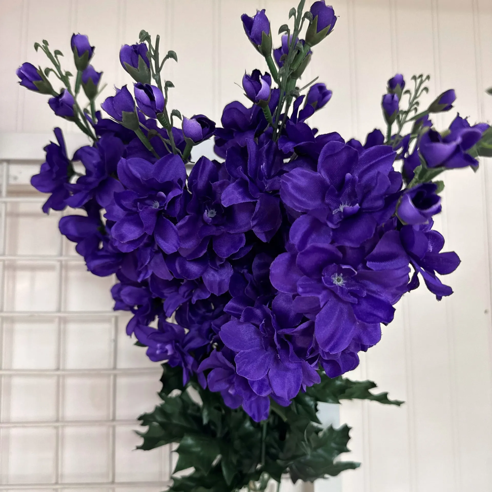 [ST5916-PUR] 24" DELPHINIUM BUSH X6 PURPLE