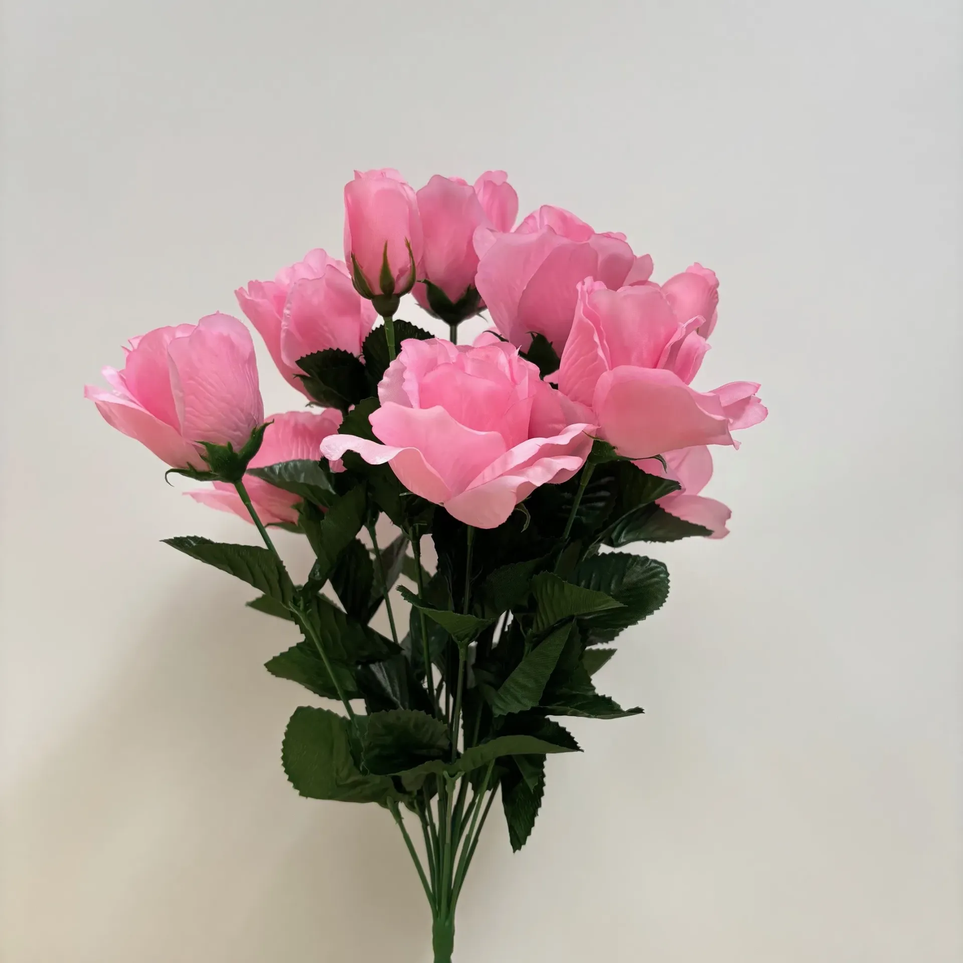 [ST6900-PNK] 18" ROSE BUSH X14 W/ BUDS PINK