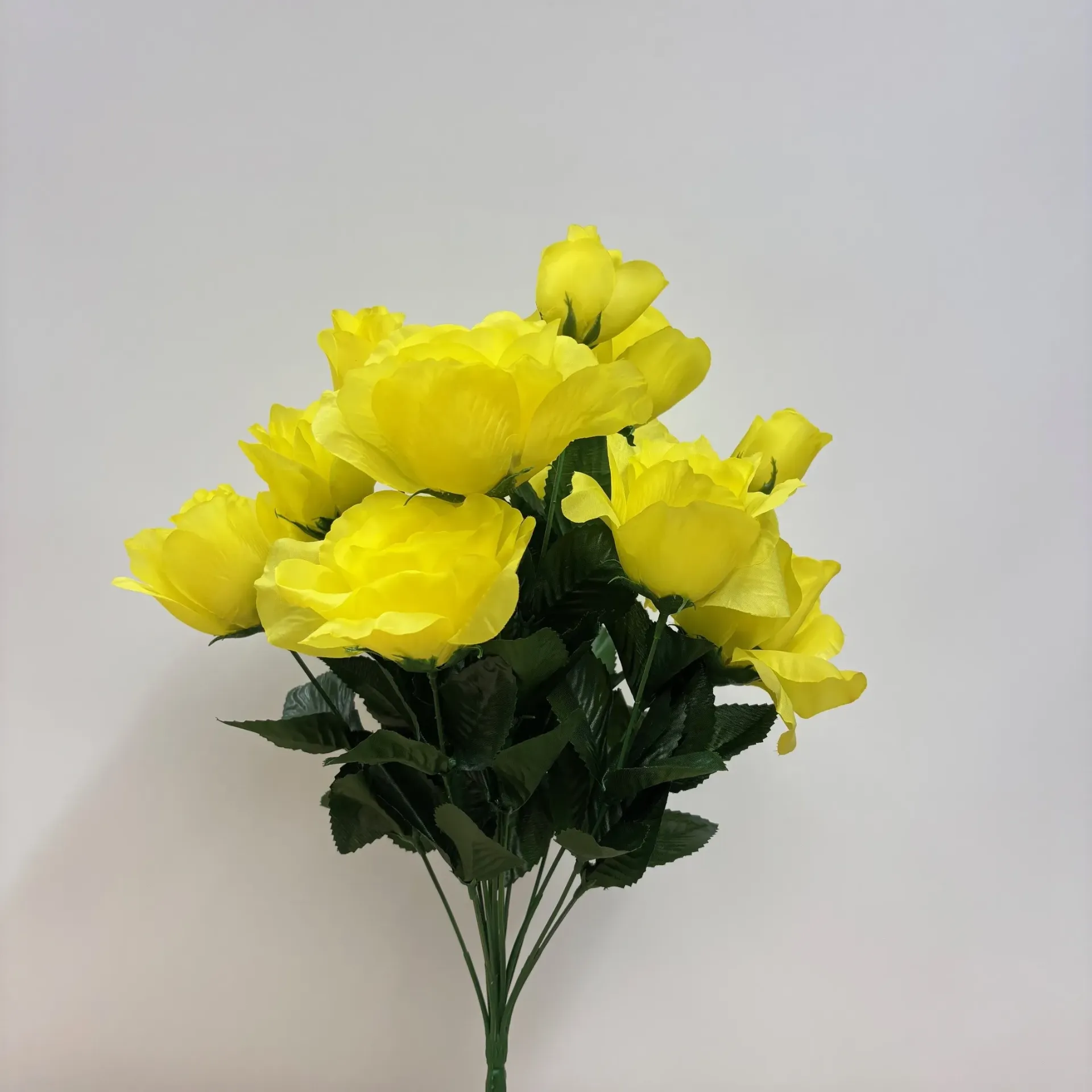 [ST6900-YEL] 18" ROSE BUSH X14 W/ BUDS YELLOW