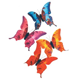 [B0675] 5" PRINTED BUTTERFLY 4 ASSORTED (8 PER BOX) TIE-DYE COLOR