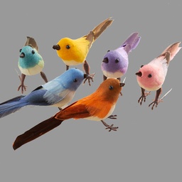 [B500696] 4.5&quot; COTTON CHICKADEE WITH WIRED FEET