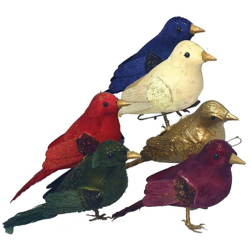 [B502438] 5" PAPERTWIST CHICKADEE 6 ASSORTED