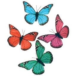 [B1113] 3.25" PRINTED MONARCH BUTTERFLY 4 ASSORTED (8 PER BOX)