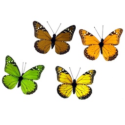[B1113-B] 3.25&quot; PRINTED  FALL COLOR BUTTERFLY 4 ASSORTED (8 PER BOX)