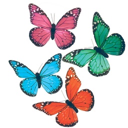 [B1115] 5&quot; PRINTED BUTTERFLY 4 ASSORTED (8 PER BOX) MONARCH MIX