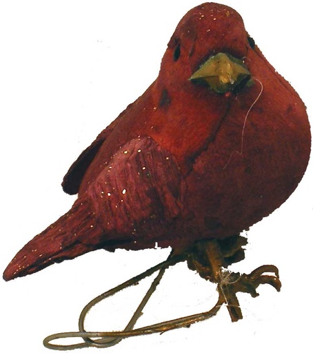 [B502495C] 2" BIRD W/FEET - BURGUNDY