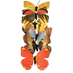 [B1481] 3.25" PRINTED FALL COLOR BUTTERFLY 6 ASSORTMENT (6 PER BOX)