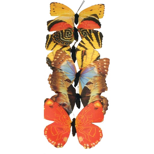 [B1481] 3.25" PRINTED FALL COLOR BUTTERFLY 6 ASSORTMENT (6 PER BOX)