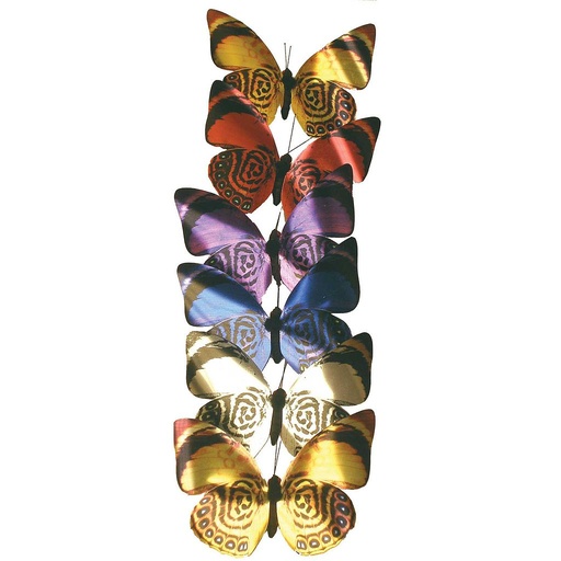 [B1547] 3.25" PRINTED BUTTERFLY 6 ASSORTMENT (6 PER BOX)