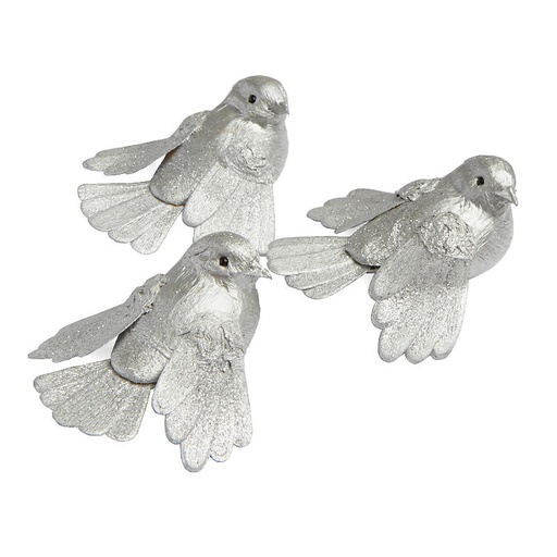 [B502561] SILVER 4.5" FLYING BIRD  W/SILVER MICA