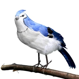 [B5075] 19&quot; FEATHER STANDING BLUE JAY