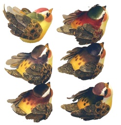 [B66055] 2.5&quot; MUSHROOM BIRD  6-ASST