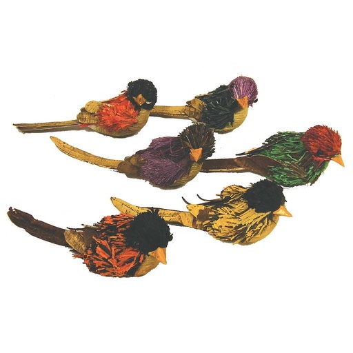 [B66074] 4.25" MAIZE/PAPER BIRD 6 ASST
