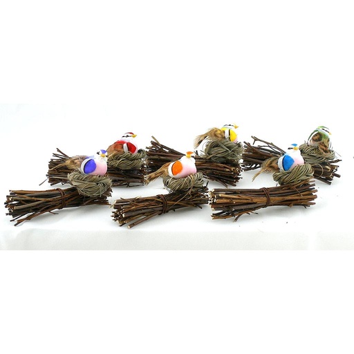 [B6614] BIRD 1.75"  WITH 3.5" PERCH 6-ASST