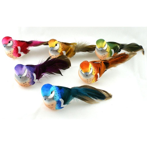 [B6622] BIRD 5" MUSHROOM/FEATHER 6-AST W/CLIP