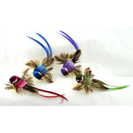[B6630] BIRD 5.1" MUSHROOM/FEA. FLYING 4-AST W/CLIP