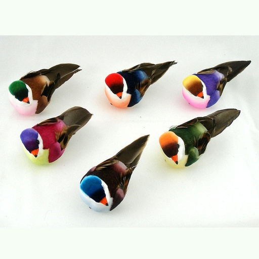 [B6636] BIRD 3" MUSHROOM/FEATHER 6-ASST W/CLIP
