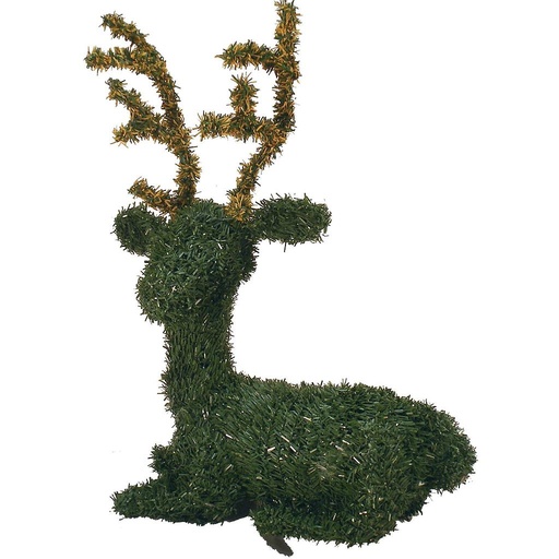 [B371707] 12" SITTING GREEN REINDEER