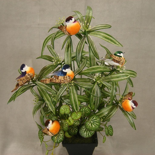[B6668] 2.5" MUSHROOM BIRD  W/CLIP 6-ASST