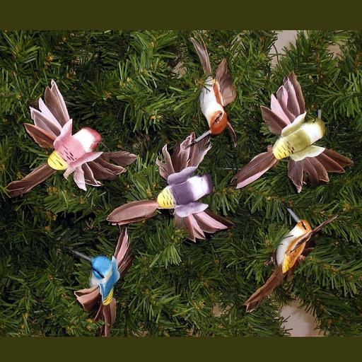 [B6696] HUMMINGBIRD 4.25" MUSHRM W/FEA 6-AST W/CLIP