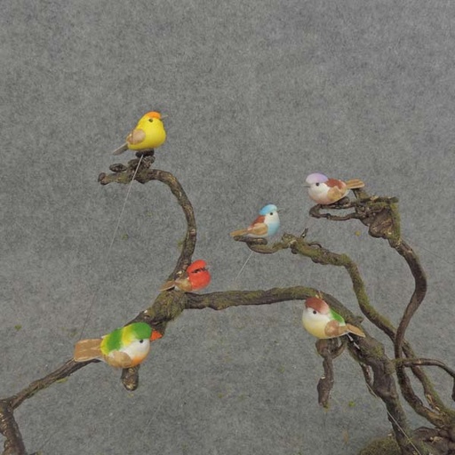 [B6736] BIRD 1.25" W/6" WIRE (24/BOX) 6-ASST