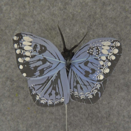[B66016-LTB] 2.5" FEATHER BUTTERFLY  LIGHT BLUE