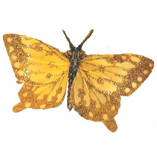 [B66103] BUTTERFLY 2.75" GOLD W/GLITTER