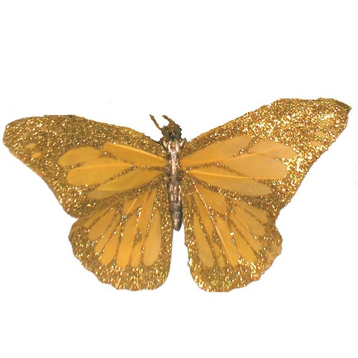 [B66104] BUTTERFLY 4.5" GOLD W/GLITTER