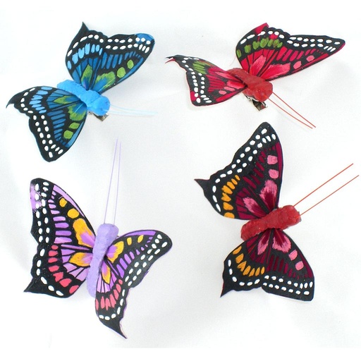 [B6612] BUTTERFLY 4"    4-ASST'D W/CLIP