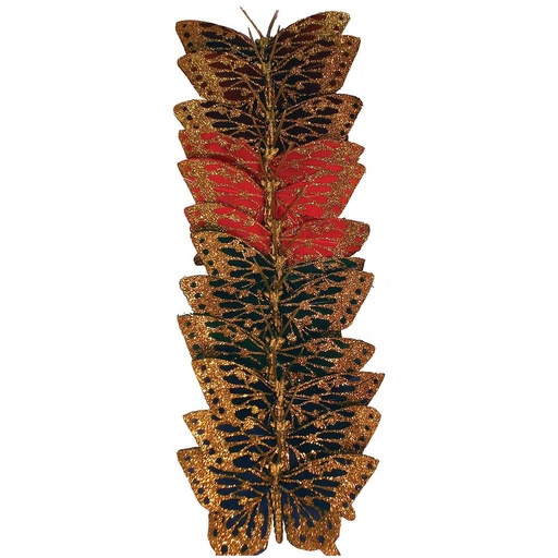 [B66183] 2.75" BUTTERFLY W/GLD GLITTER 4 ASST