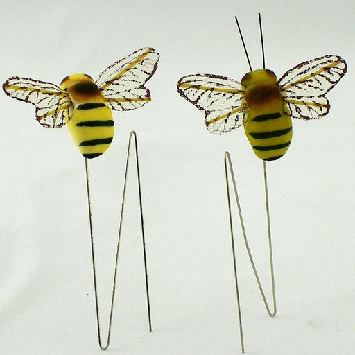 [B6621-YEL] BEE 2" x 1" MUSHROOM 2 ASST W/ WIRE