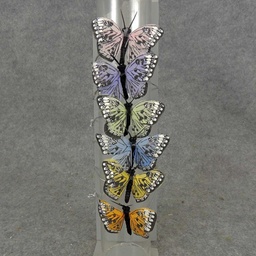 [B66235] BUTTERFLY 2.5&quot;    W/ELASTIC (6PC) PASTEL