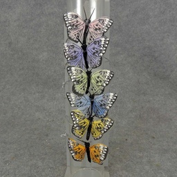 [B66235] BUTTERFLY 2.5&quot;    W/ELASTIC (6PC) PASTEL