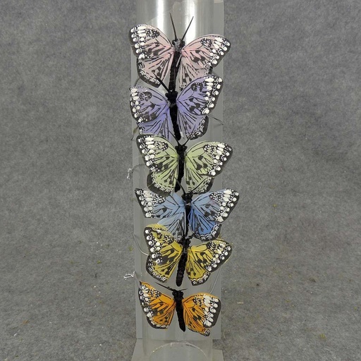 [B66235] BUTTERFLY 2.5"    W/ELASTIC (6PC) PASTEL