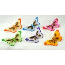 [B6643] BUTTERFLY 3.5&quot; 6-ASST'D W/CLIP SPRING MIX