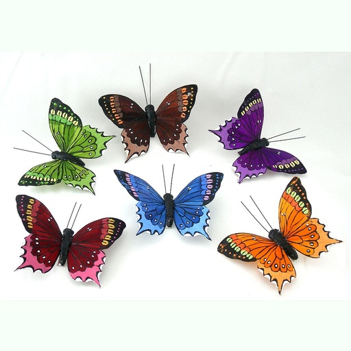 [B6646-WIR] BUTTERFLY 4.25" 6-ASST'D W/WIRE