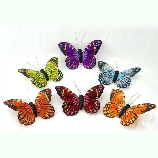 [B6647] BUTTERFLY 4.5" 6-ASST'D W/CLIP