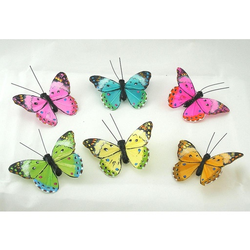 [B6650] BUTTERFLY 3" 6-ASST'D W/CLIP 