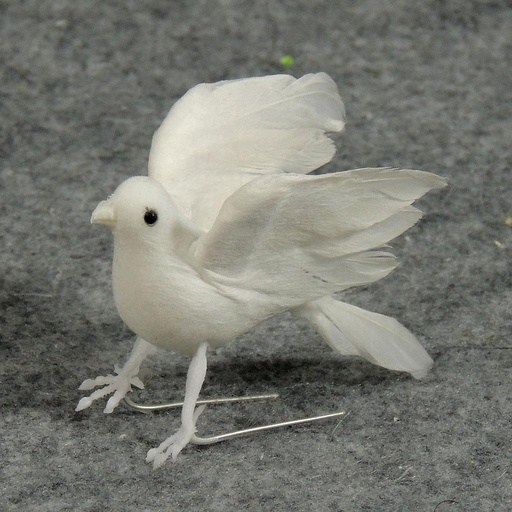 [B103] 3" FLOCKED WHITE DOVE